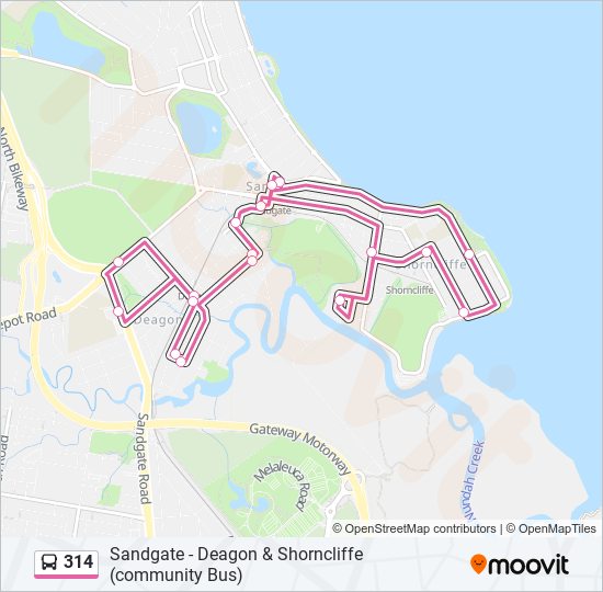 Mapa de 314 de autobús