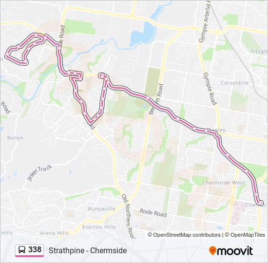 Mapa de 338 de autobús