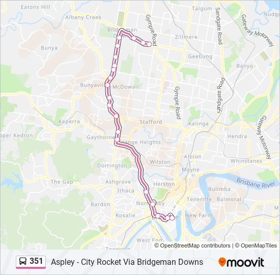 Mapa de 351 de autobús