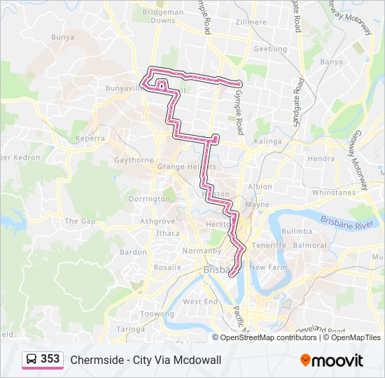 353 bus Line Map