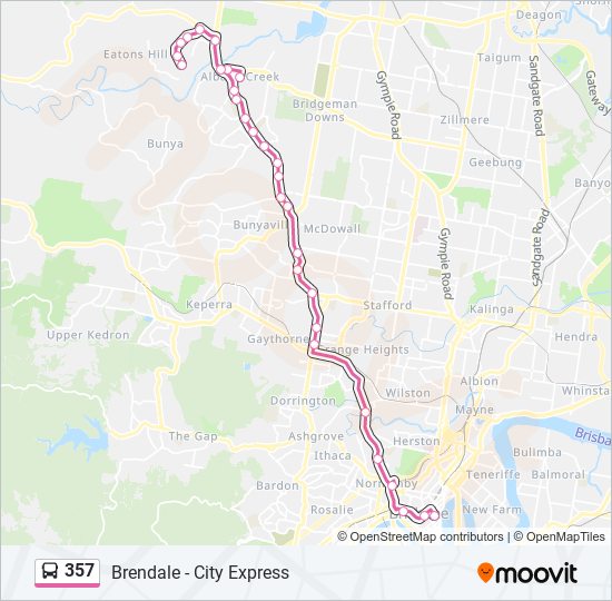 Mapa de 357 de autobús