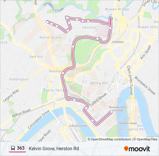 363 bus Line Map