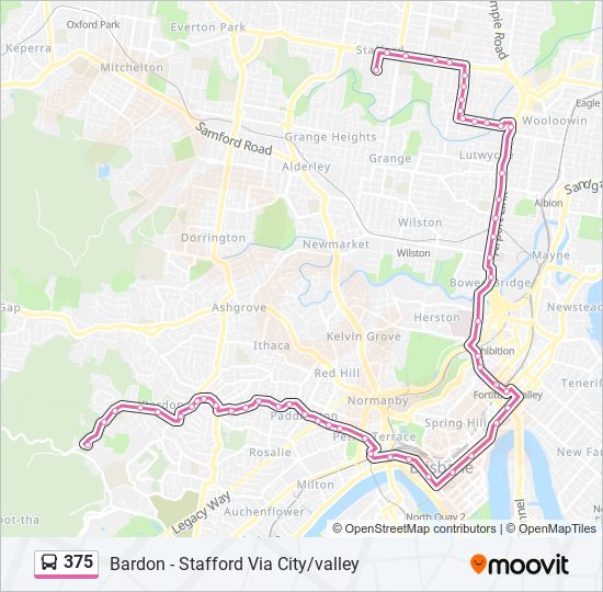 Mapa de 375 de autobús