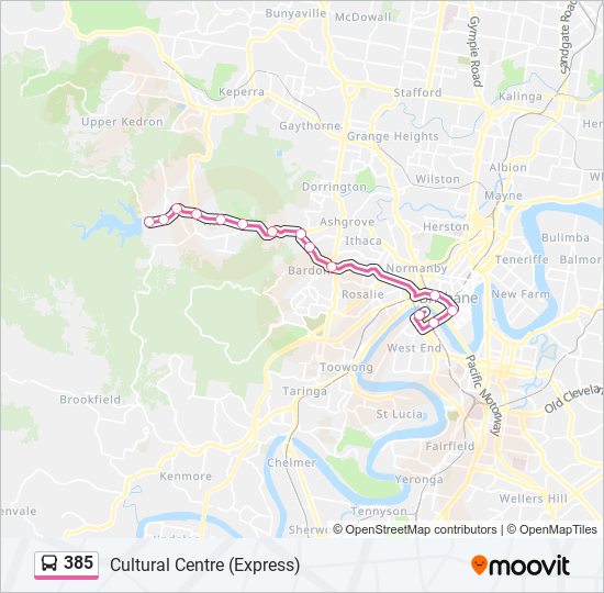 385 bus Line Map