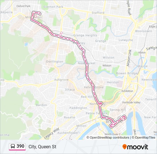 Mapa de 390 de autobús