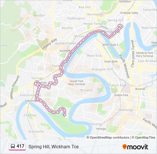 Mapa de 417 de autobús