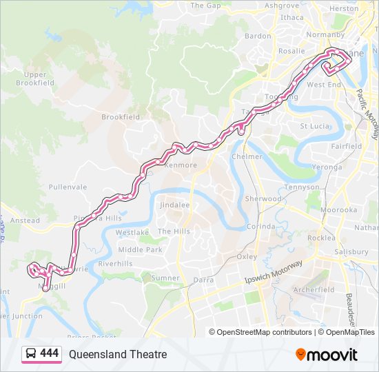 444 bus Line Map