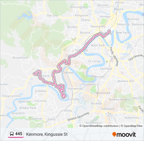 445 bus Line Map