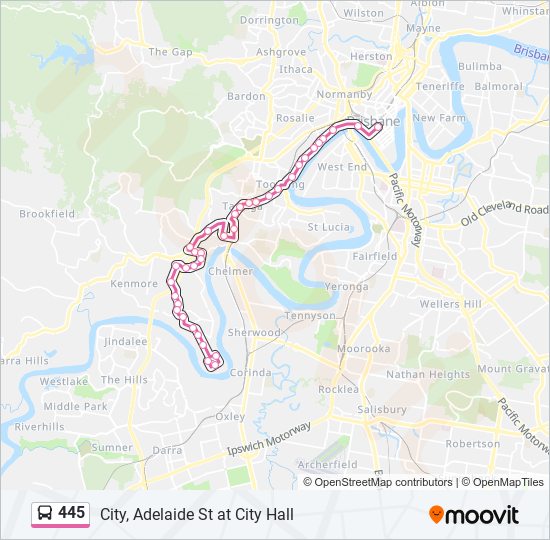 Mapa de 445 de autobús