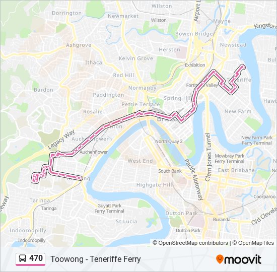 Mapa de 470 de autobús