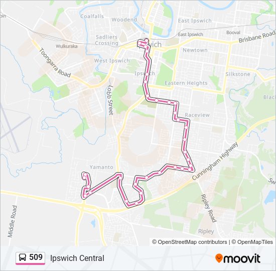 509 bus Line Map