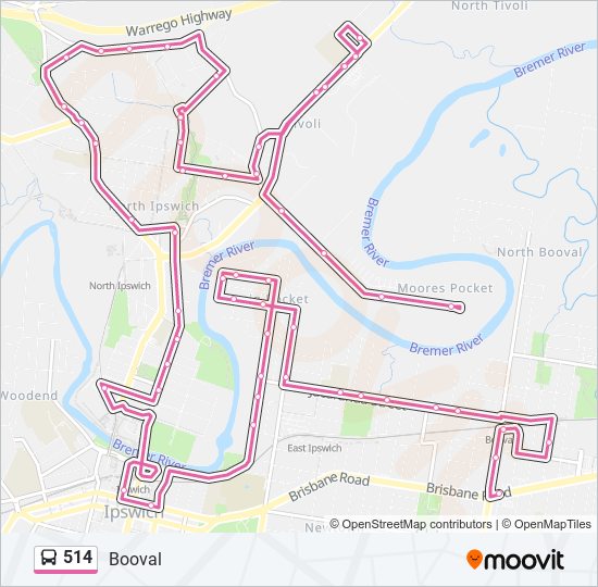 Mapa de 514 de autobús