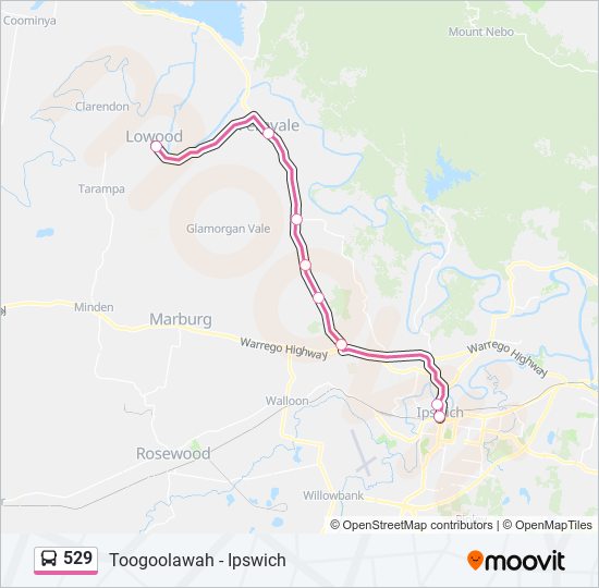 Mapa de 529 de autobús