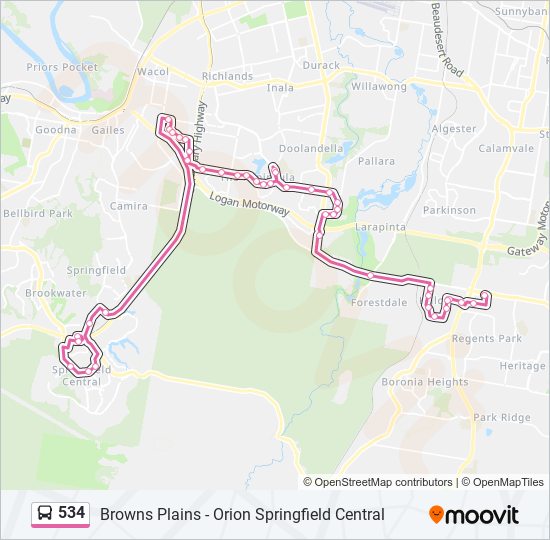 Mapa de 534 de autobús