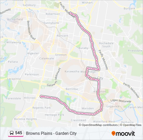 545 bus Line Map