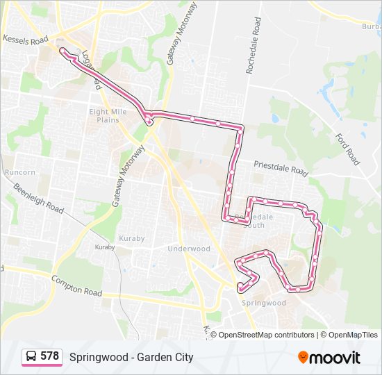 578 bus Line Map