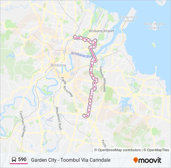 Mapa de 590 de autobús