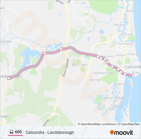 Mapa de 605 de autobús