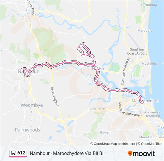 612 bus Line Map