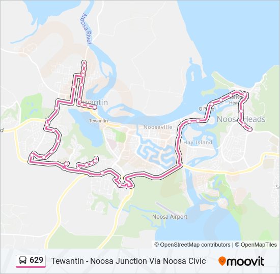 629 bus Line Map