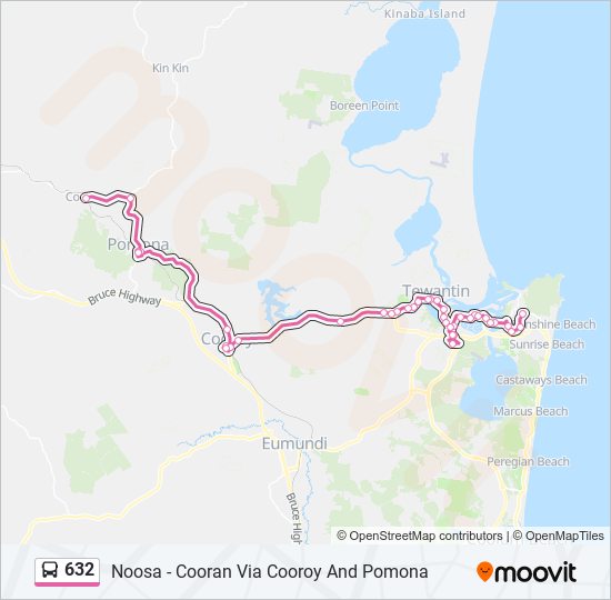 Mapa de 632 de autobús