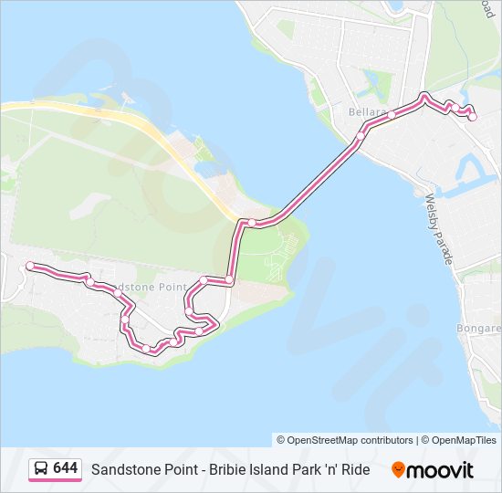 Mapa de 644 de autobús