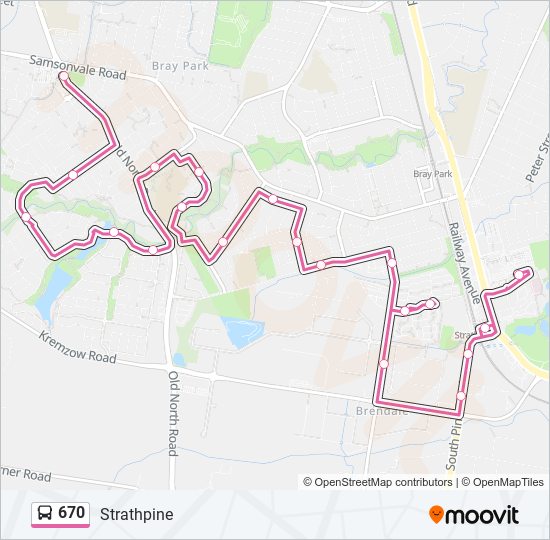 670 bus Line Map