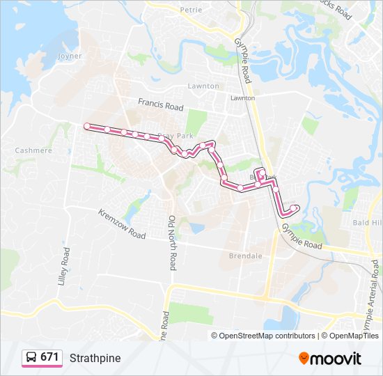 671 bus Line Map