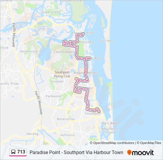 Mapa de 713 de autobús