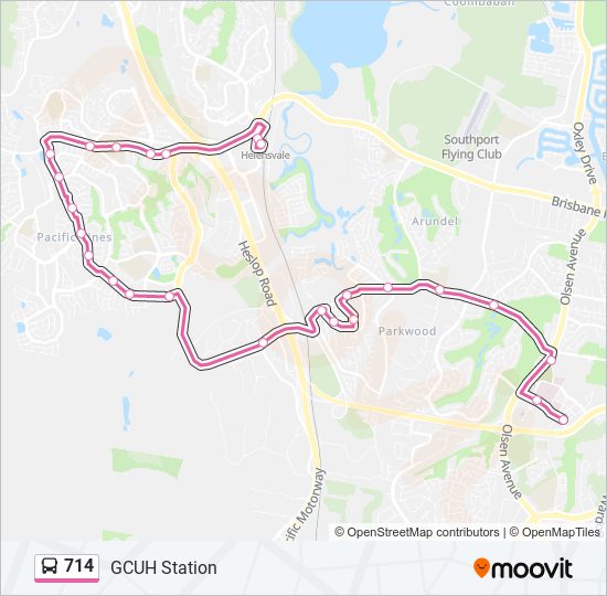 714 bus Line Map