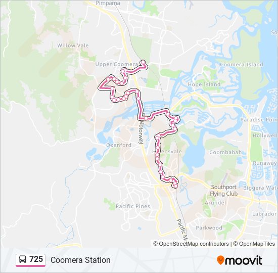 725 bus Line Map