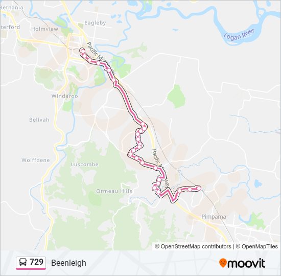 Mapa de 729 de autobús