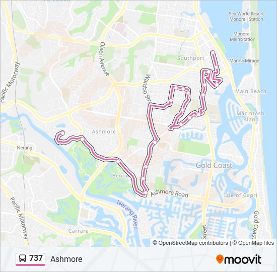 Mapa de 737 de autobús