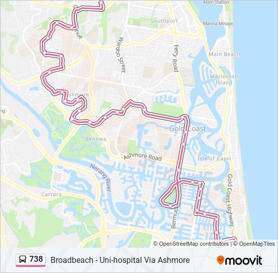 Mapa de 738 de autobús