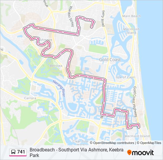 Mapa de 741 de autobús