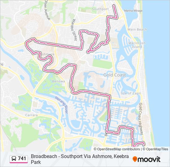 Mapa de 741 de autobús