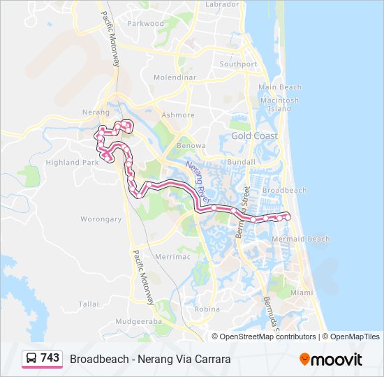 Mapa de 743 de autobús