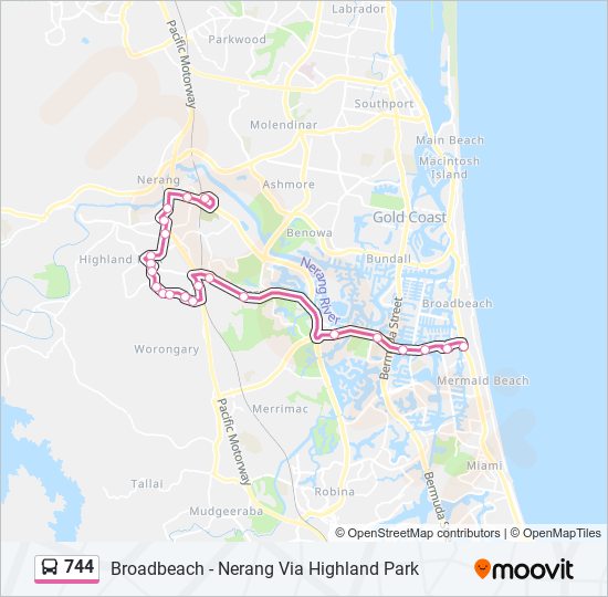 Mapa de 744 de autobús