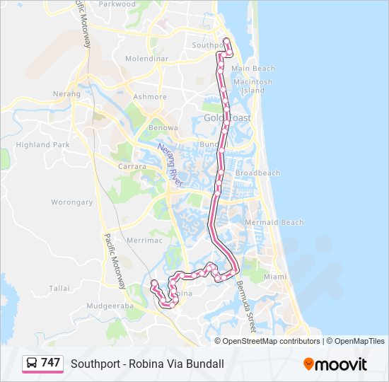 747 bus Line Map