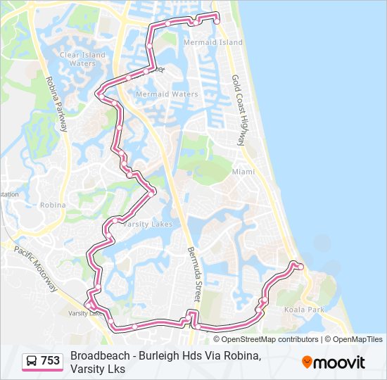 753 bus Line Map