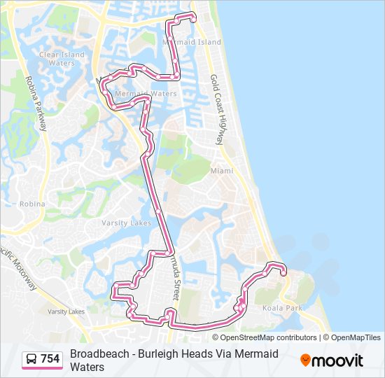 Mapa de 754 de autobús