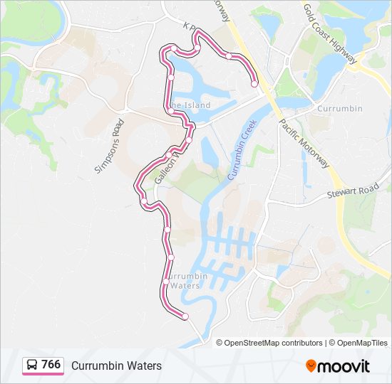 766 bus Line Map