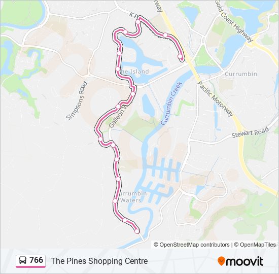 Mapa de 766 de autobús