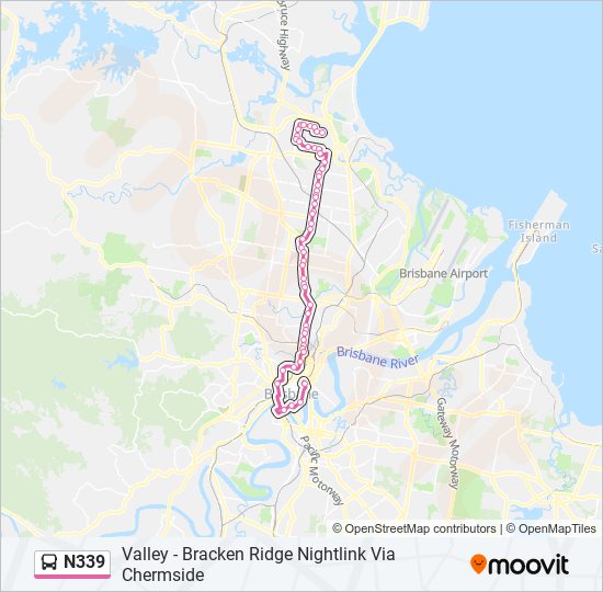 N339 bus Line Map