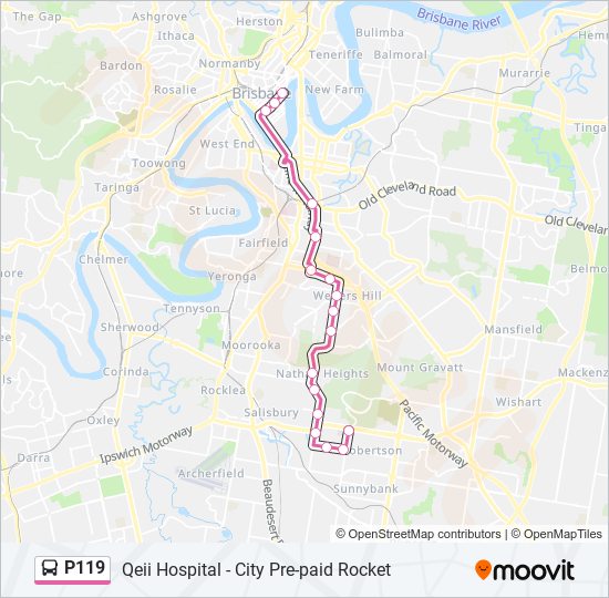 Mapa de P119 de autobús