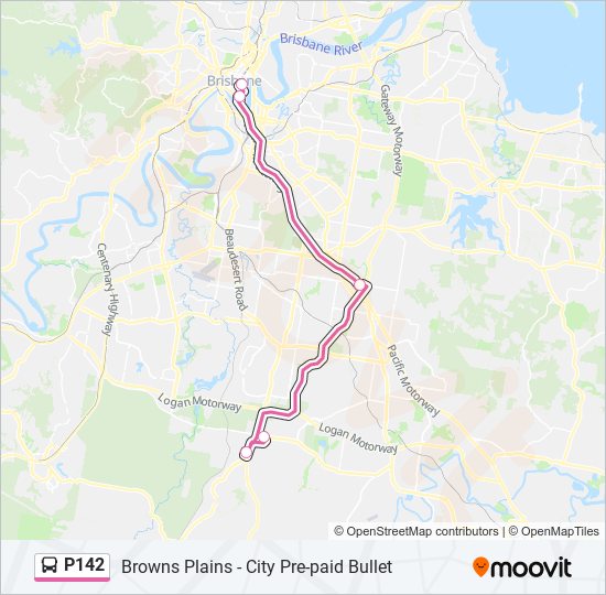 Mapa de P142 de autobús