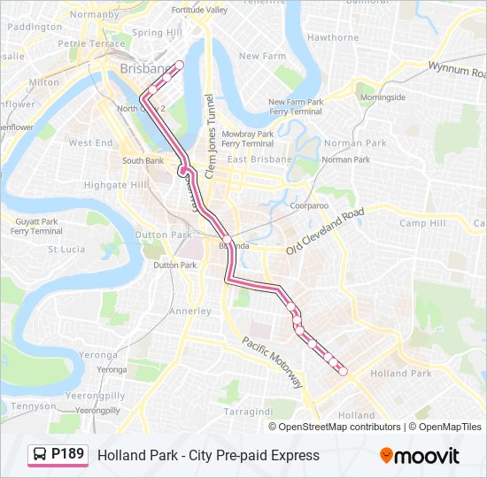 Mapa de P189 de autobús