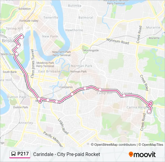 Map Of Carindale Shopping Centre P217 Route: Schedules, Stops & Maps - Carindale Interchange (Updated)