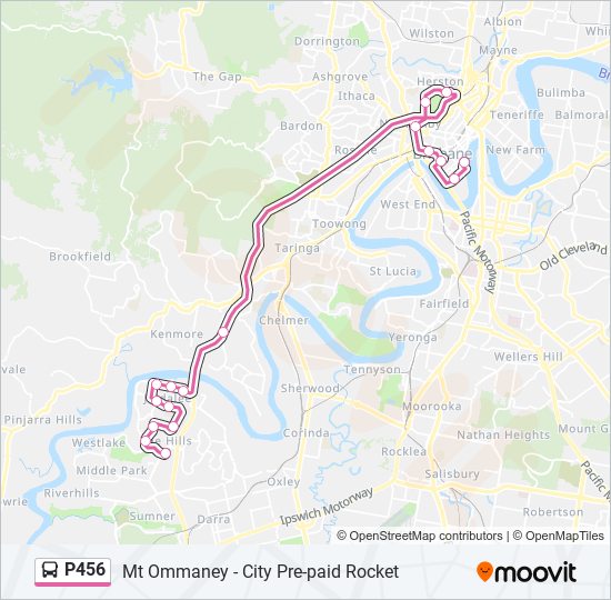 Mapa de P456 de autobús