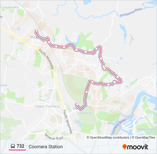 732 Bus Line Map